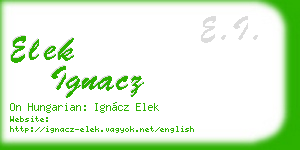 elek ignacz business card